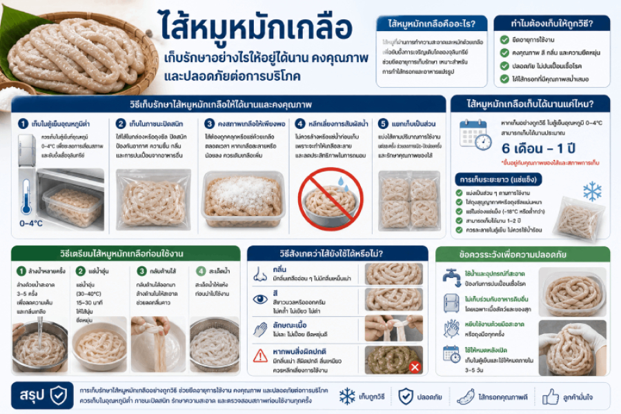 ไส้หมักเกลือเก็บรักษาอย่างไรให้อยู่ได้นาน คงคุณภาพ และปลอดภัยต่อการบริโภค